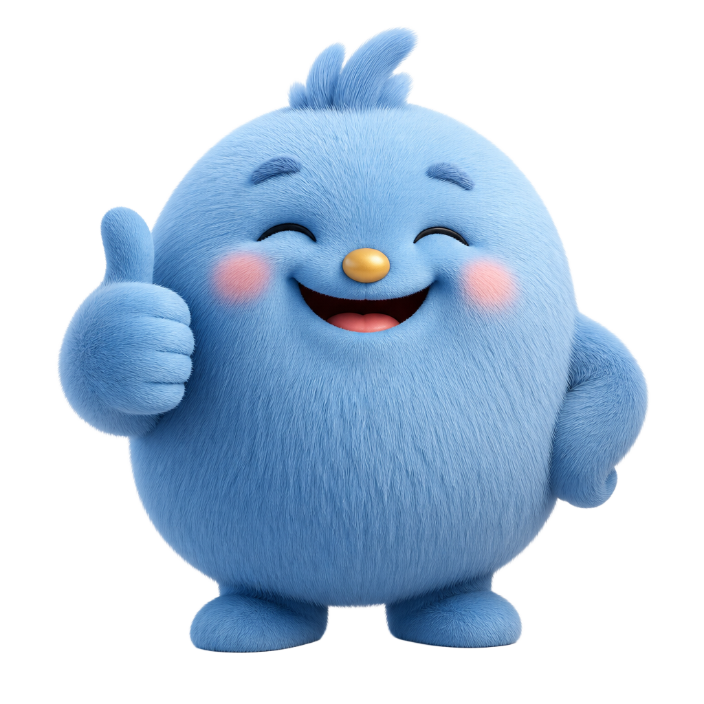 Bimbaliukas mascot giving a thumbs up for a car valuation